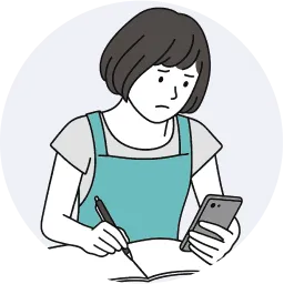 電話連絡をしている女性のイラスト