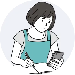 残業で疲れる女性のイラスト