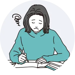 残業で疲れる女性のイラスト