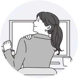 残業で疲れる女性のイラスト