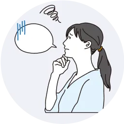 悩んでいる女性のイラスト