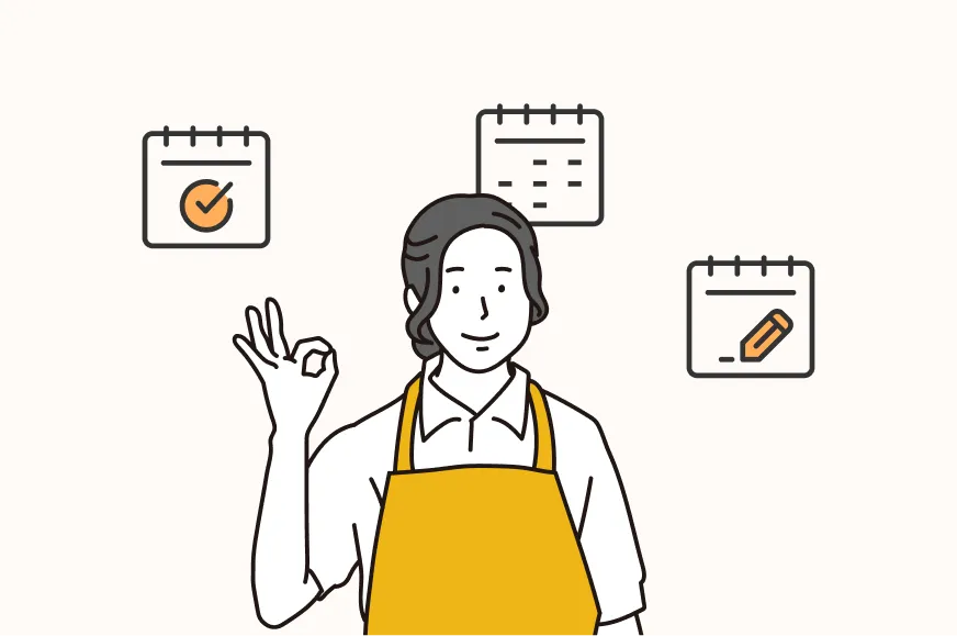 女性保育士とカレンダーのイメージイラスト