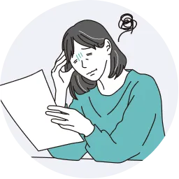 作成漏れを確認している女性のイラスト