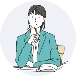 手作業で転記をしている女性のイラスト