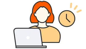 パソコンにチェックが入っているイラスト