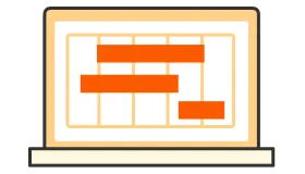 パソコンにあるシフト表のイラスト