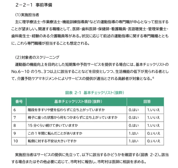 運動器の機能向上マニュアル