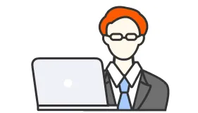 パソコンと人物のイラスト