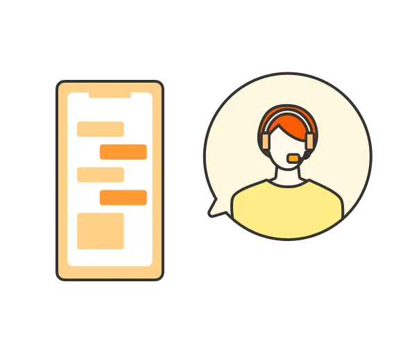 チャットで相談しているイラスト