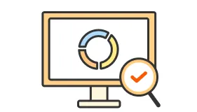 パソコンにチェックが入っているイラスト