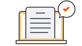 パソコンにチェックのついたイラスト