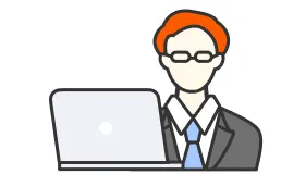 パソコンと人物イラスト