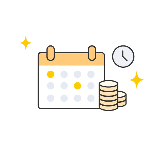 カレンダーとお金のイラスト