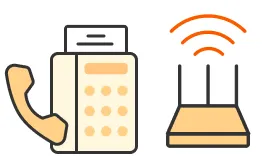 電話と光回線のイラスト