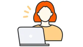 パソコンを見ているイラスト