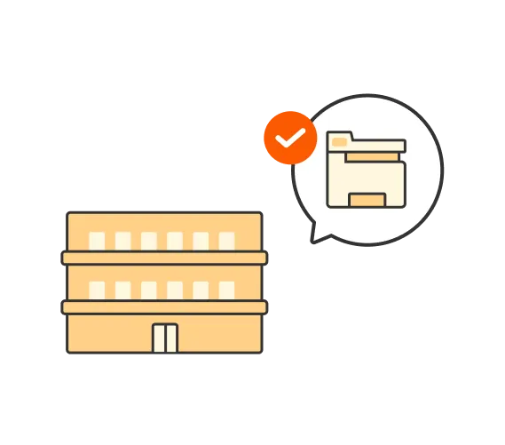 事業所にあわせた複合機のイラスト