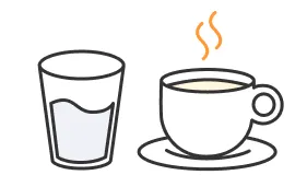 お水とコーヒーのイラスト