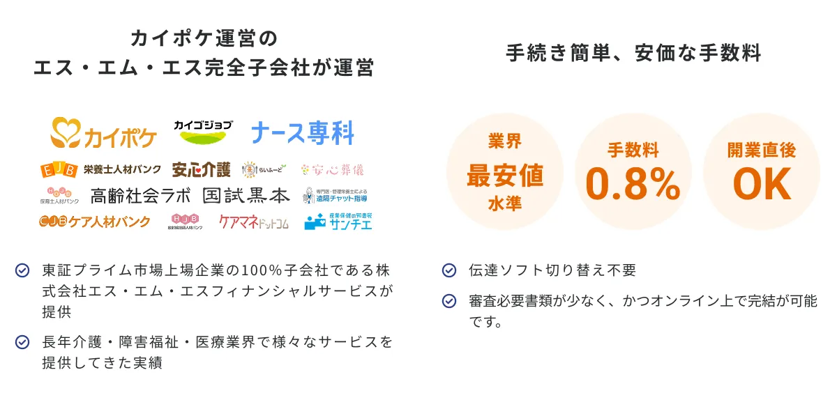 カイポケ運営のエス・エム・エス完全子会社が運営　手続き簡単、安価な手数料